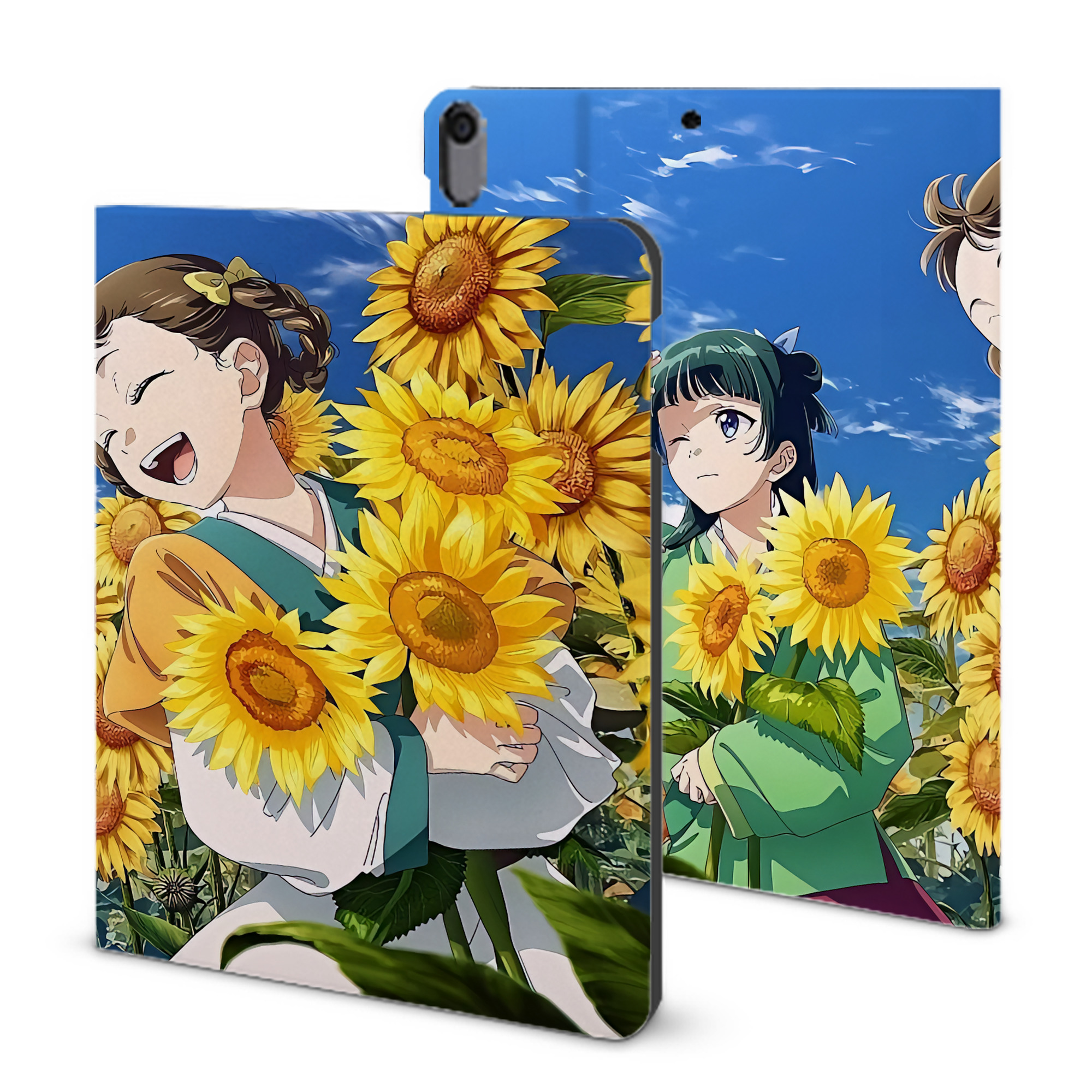 （画像用） 薬屋のひとりごと The Apothecary Diaries IPad ケース ブック型 PUレザー TPU 耐衝撃 軽量 薄型 ペン収納なし 全面保護 IPad 各モデル対応
